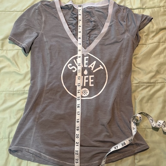 Lululemon shirt, approximately M, no tag but measurements shown. - Picture 7 of 7